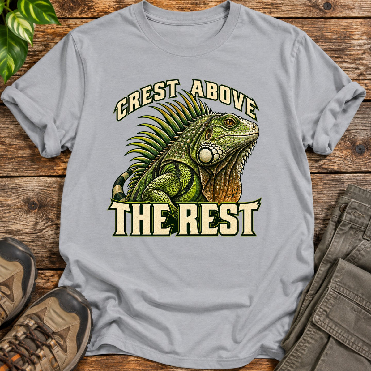 Crest Above the Rest Iguana T-Shirt - Grey