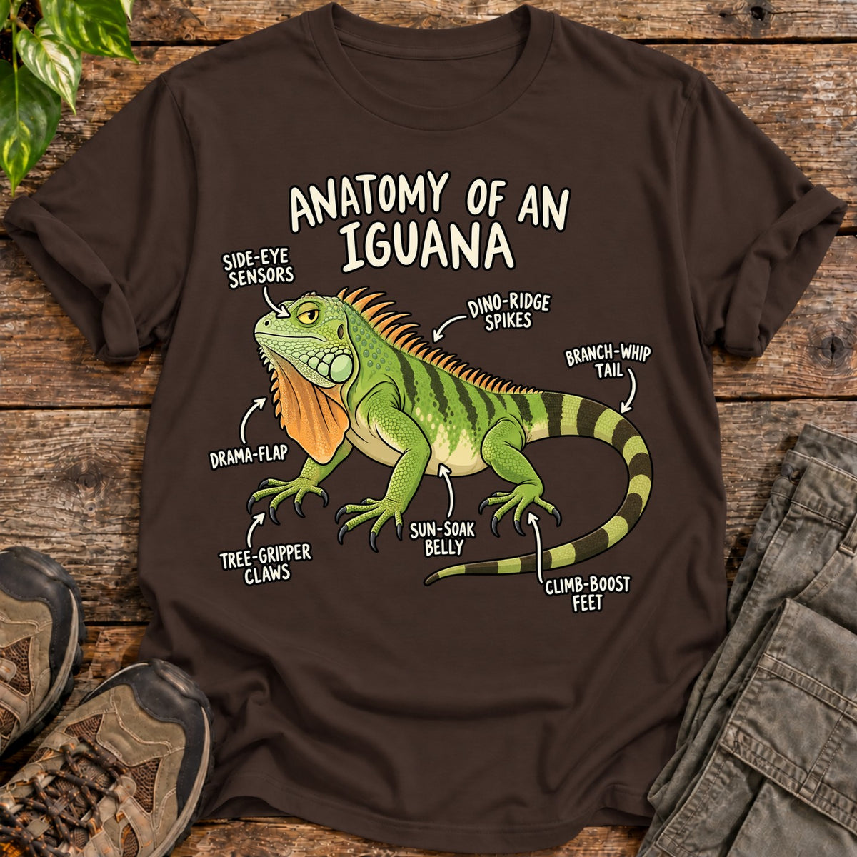 Anatomy of an Iguana T-Shirt - Dark Chocolate