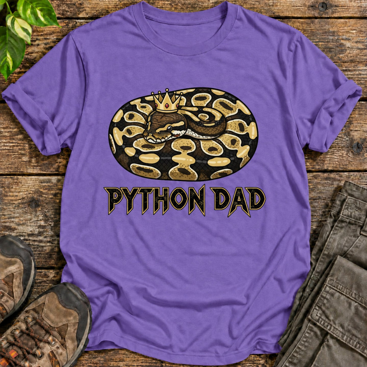 Python Dad Shirt - Heather Purple