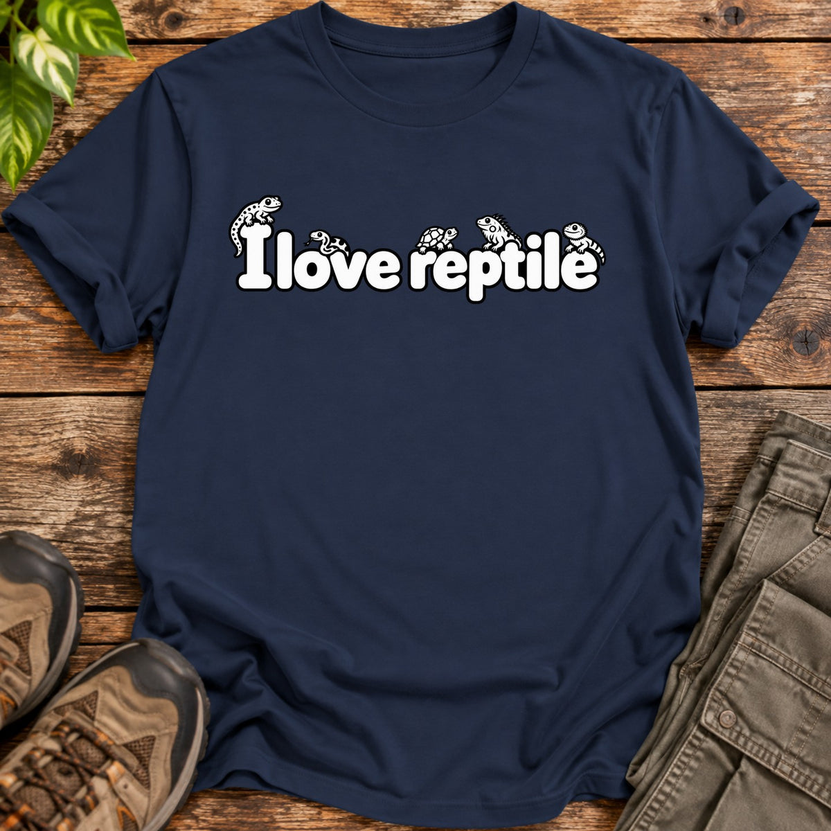 I Love Reptile T-Shirt - Navy