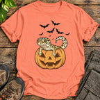 Halloween Leopard Gecko Pumpkin T-Shirt - Heather Orange