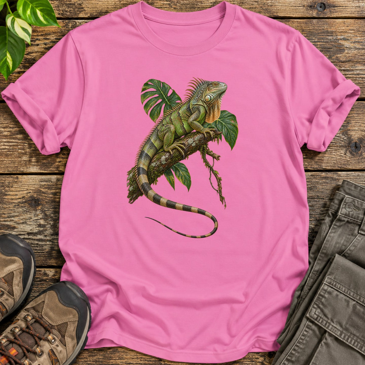 Branch Boss Green Iguana T-Shirt - Pink