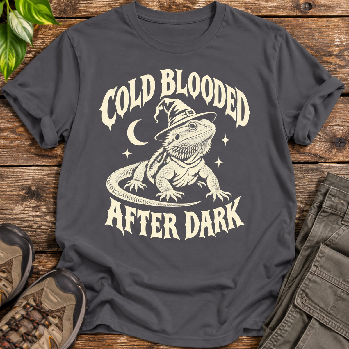Cold Blooded After Dark Bearded Dragon T-Shirt - Charcoal