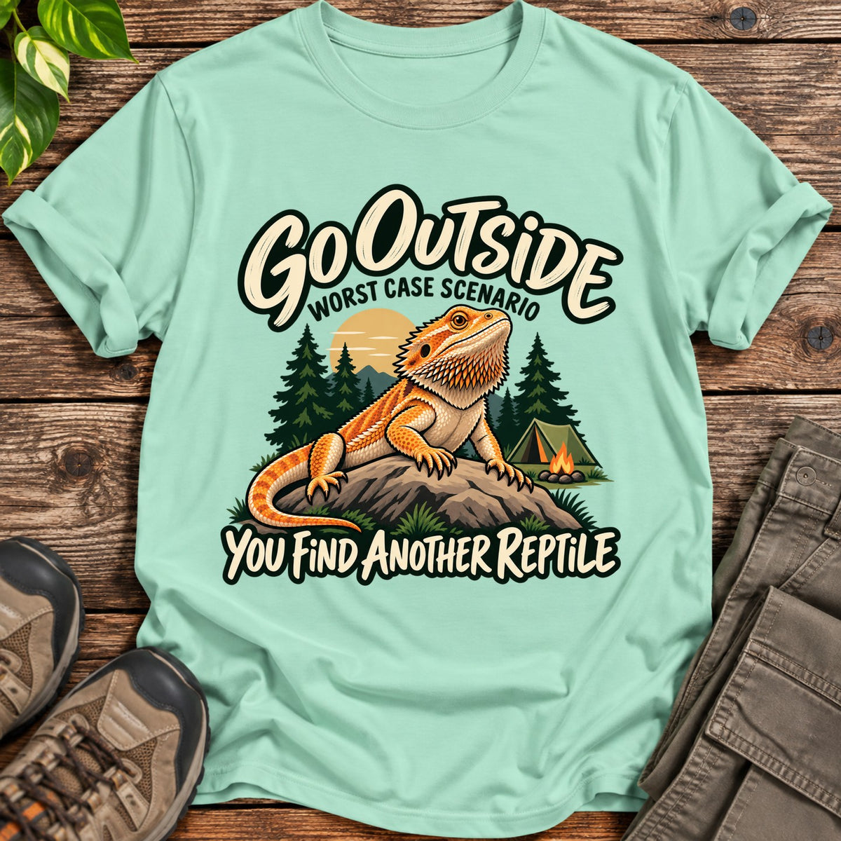 Go Outside T-Shirt - Mint Green