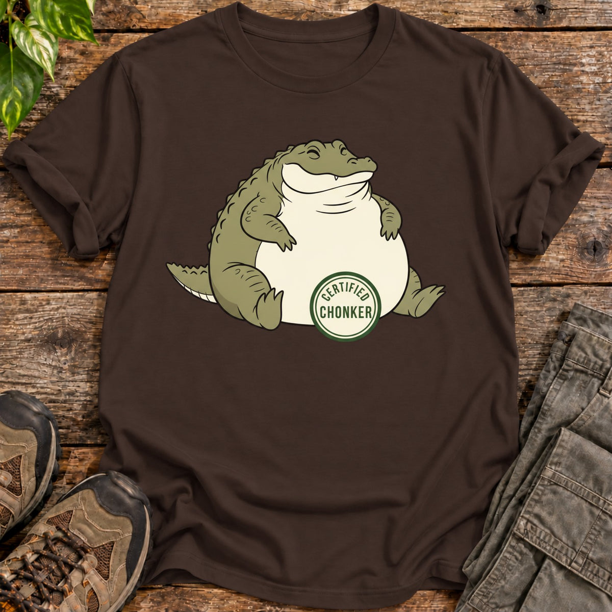 Certified Chonker Alligator T-Shirt - Dark Chocolate