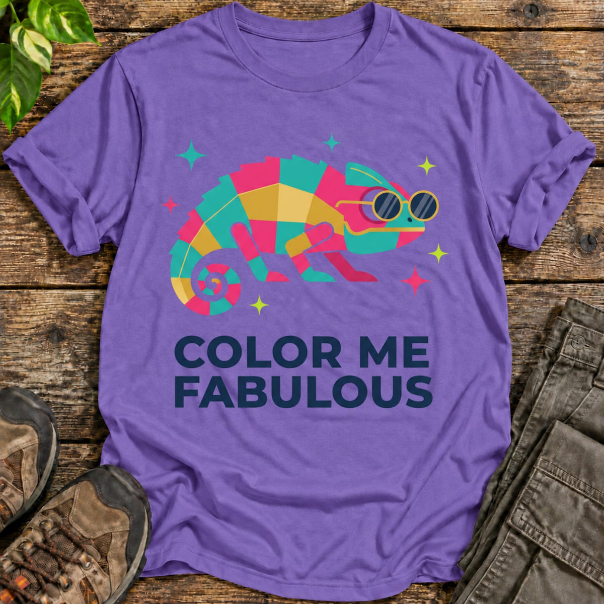 Color Me Fabulous Chameleon T-Shirt - Heather Purple