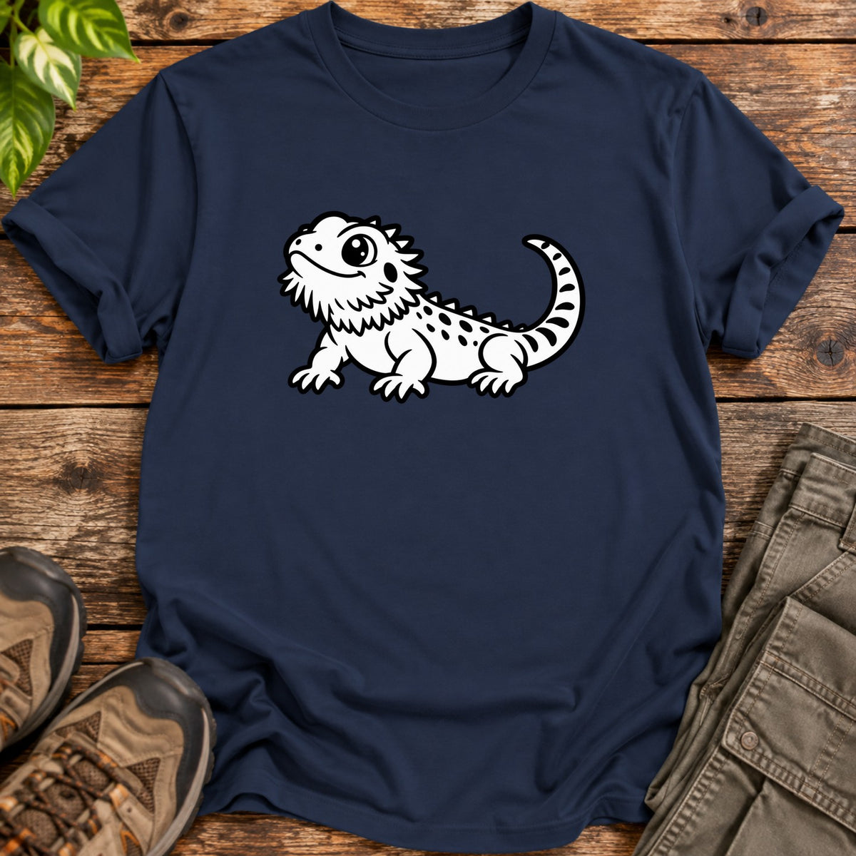 Cute Bearded Dragon T-Shirt - Navy