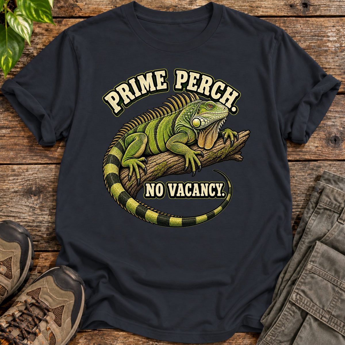 Prime Perch Iguana T-Shirt - Black