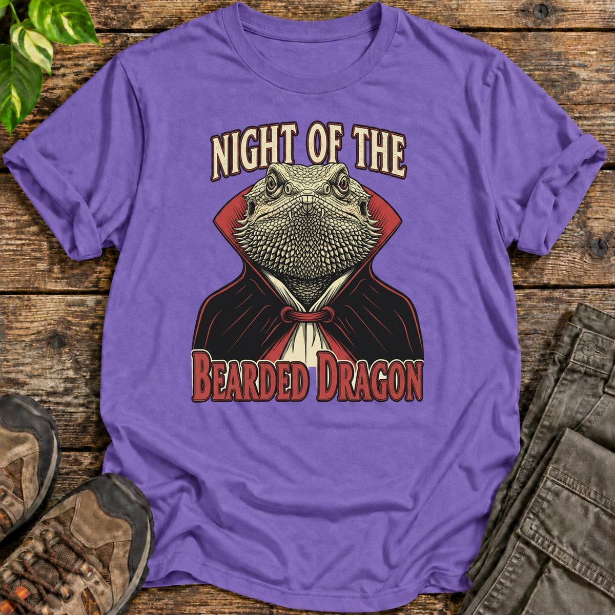 Night of the Bearded Dragon T-Shirt - Heather Purple