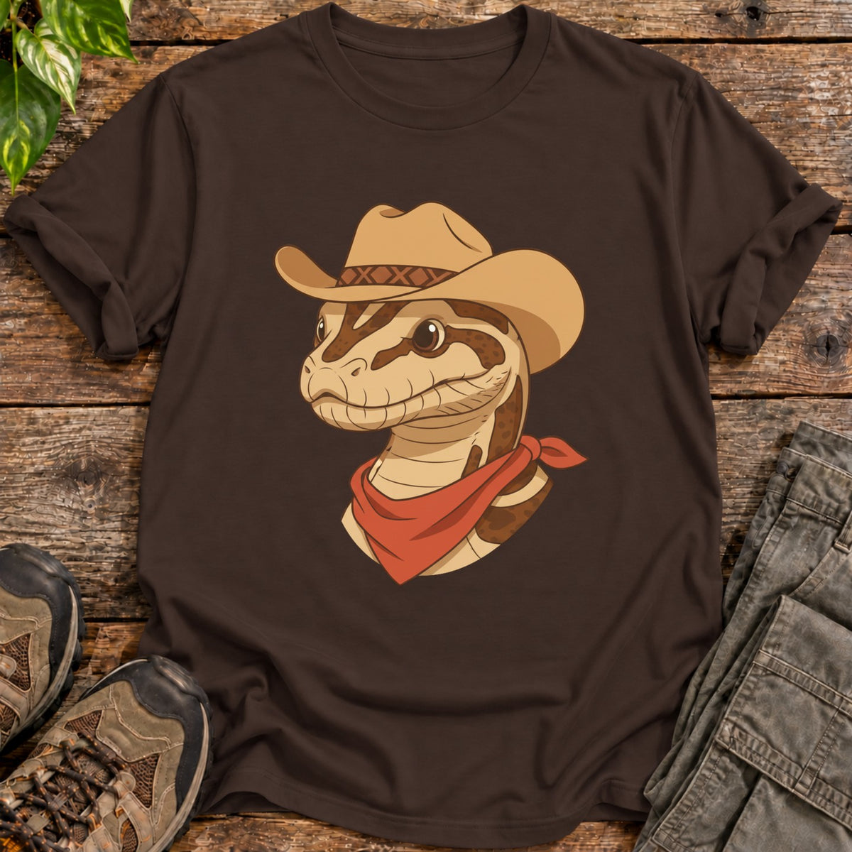 Cowboy Boa Constrictor Shirt - Dark Chocolate
