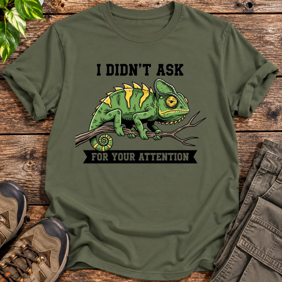 Chameleon Attitude T-Shirt - Military Green