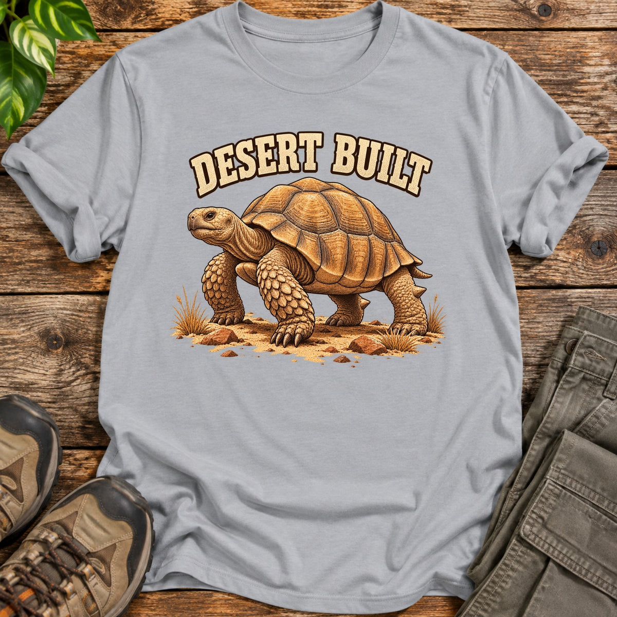 Desert Built Tortoise Graphic T-Shirt - Grey