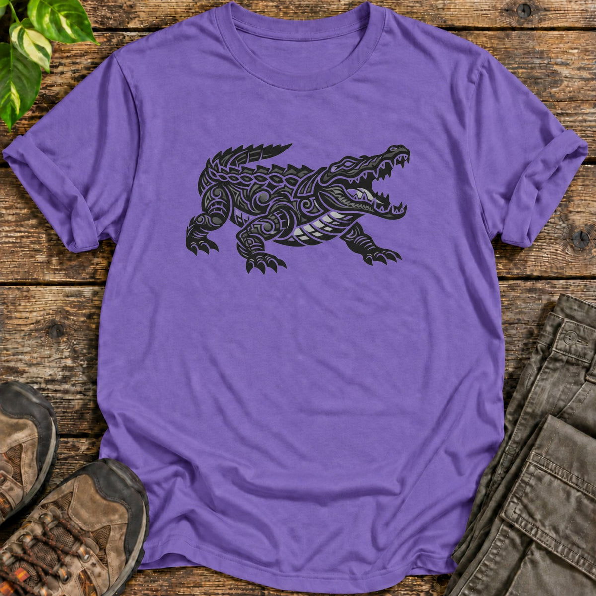 Crocodile T Shirt T-Shirt - Heather Purple