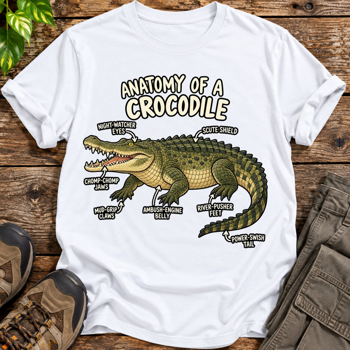 Anatomy of a Crocodile T-Shirt - White
