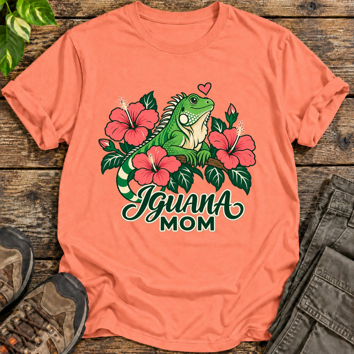 Iguana Mom Shirt - Heather Orange