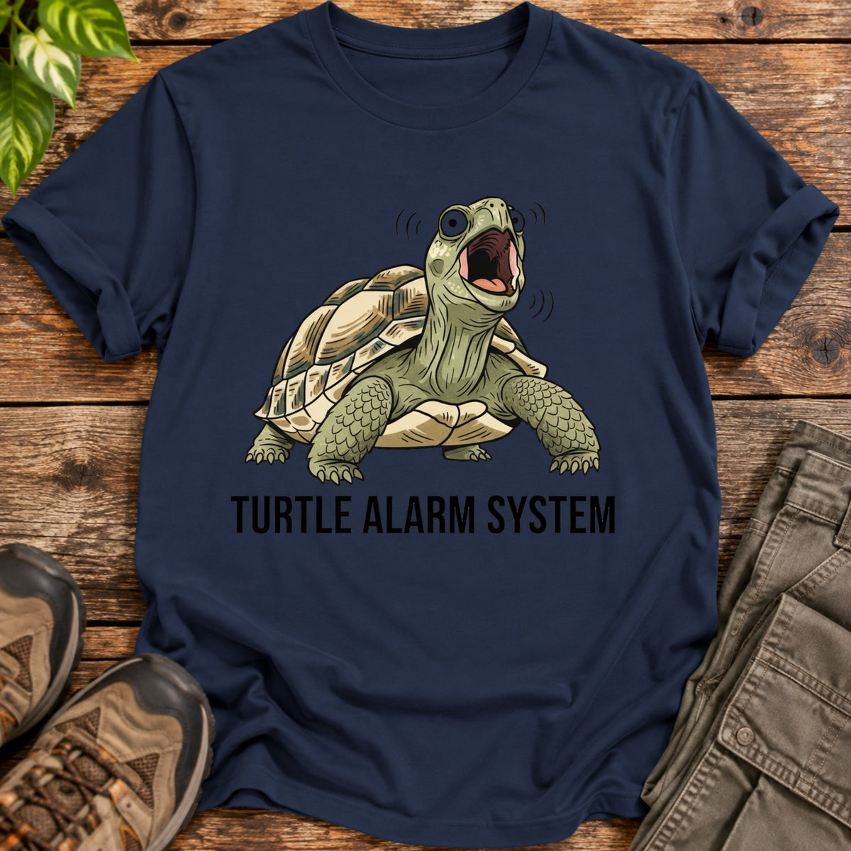 Turtle Alarm System T-Shirt - Navy