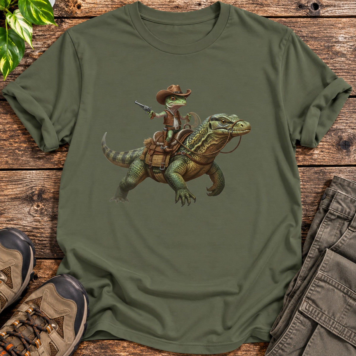 The Wild West Wrangler Shirt - Military Green