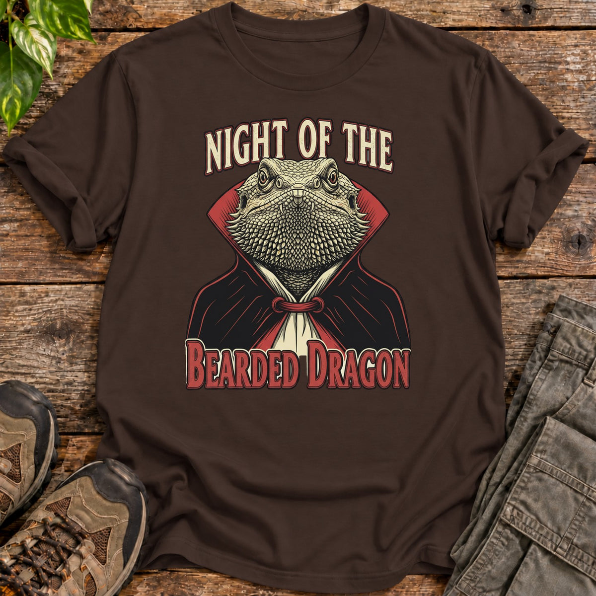 Night of the Bearded Dragon T-Shirt - Dark Chocolate