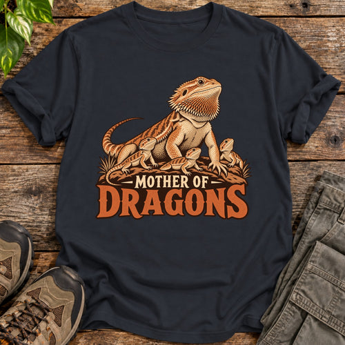 Bearded Dragon Mom Graphic T-Shirt - Black