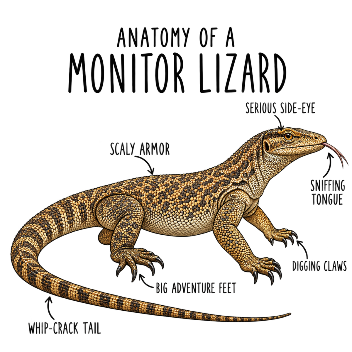 Monitor Lizard Anatomy design