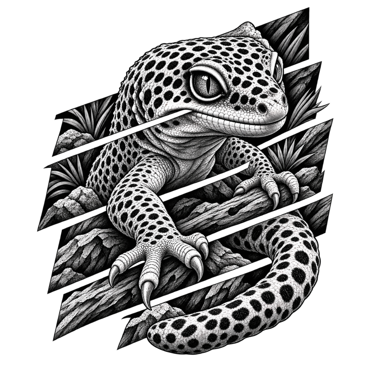 Leopard Gecko Breaking Through design