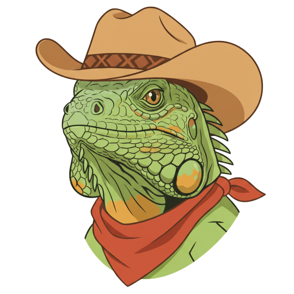 Cowboy Iguana Shirt design