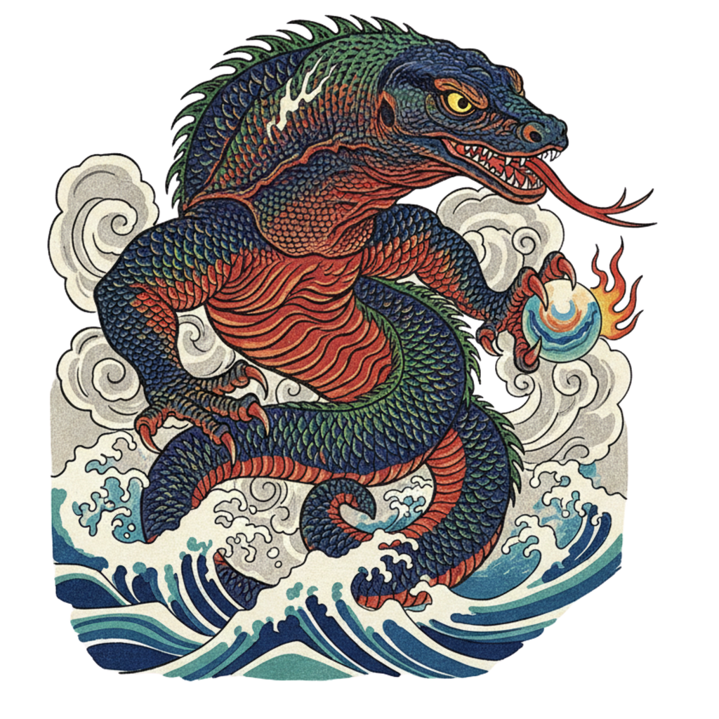 Traditional Art Komodo Dragon Shirt design