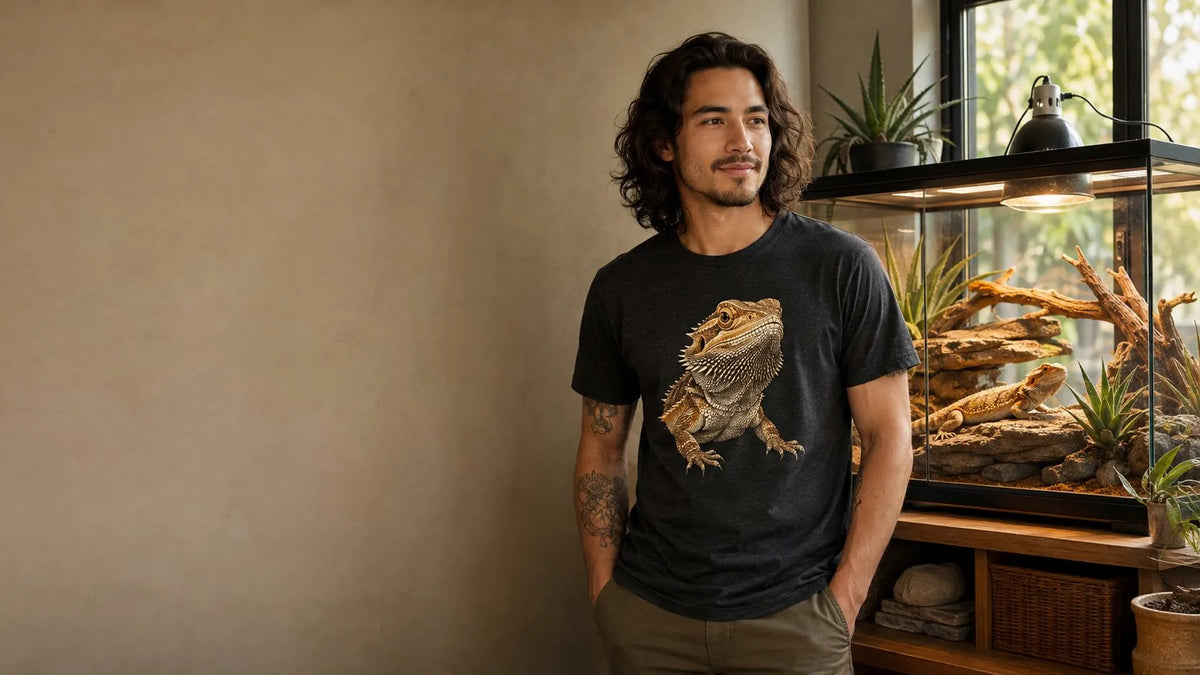Man wearing Bearded Dragon Shirt